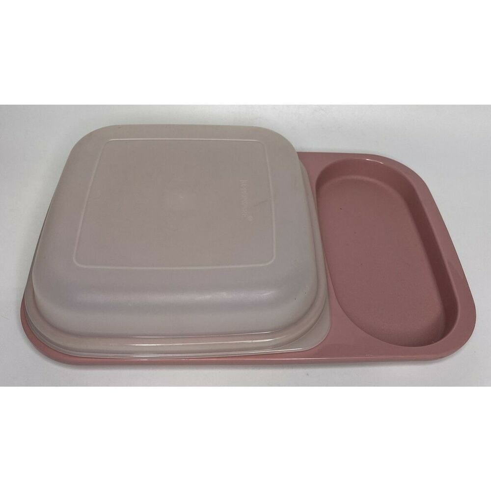 Vintage Tupperware Meal Mate Divided Tray Pink 1837-2 U181